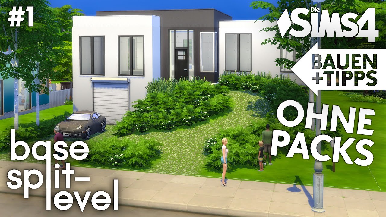 Grundriss: Die Sims 4 Haus bauen ohne Packs | Base Split-Level #1 (deutsch)