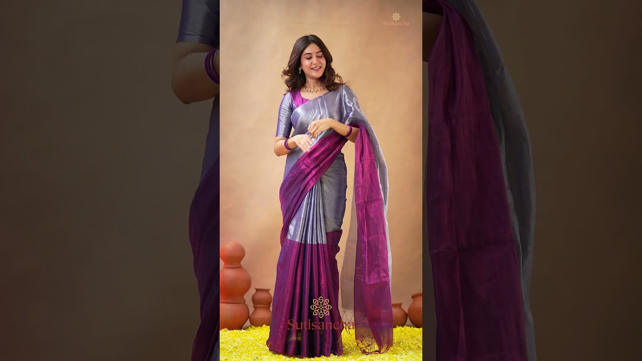 Regal Split Elegance Handloom Tissue Cotton Saree