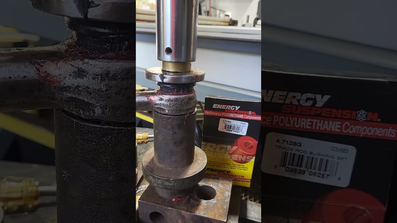 ford superduty track bar bushing install using energy suspension bushings .