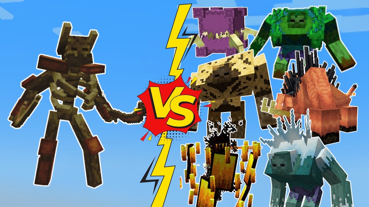 Mutant Wither Skeleton vs all BOSS in Minecraft - Minecraft Mob Battle