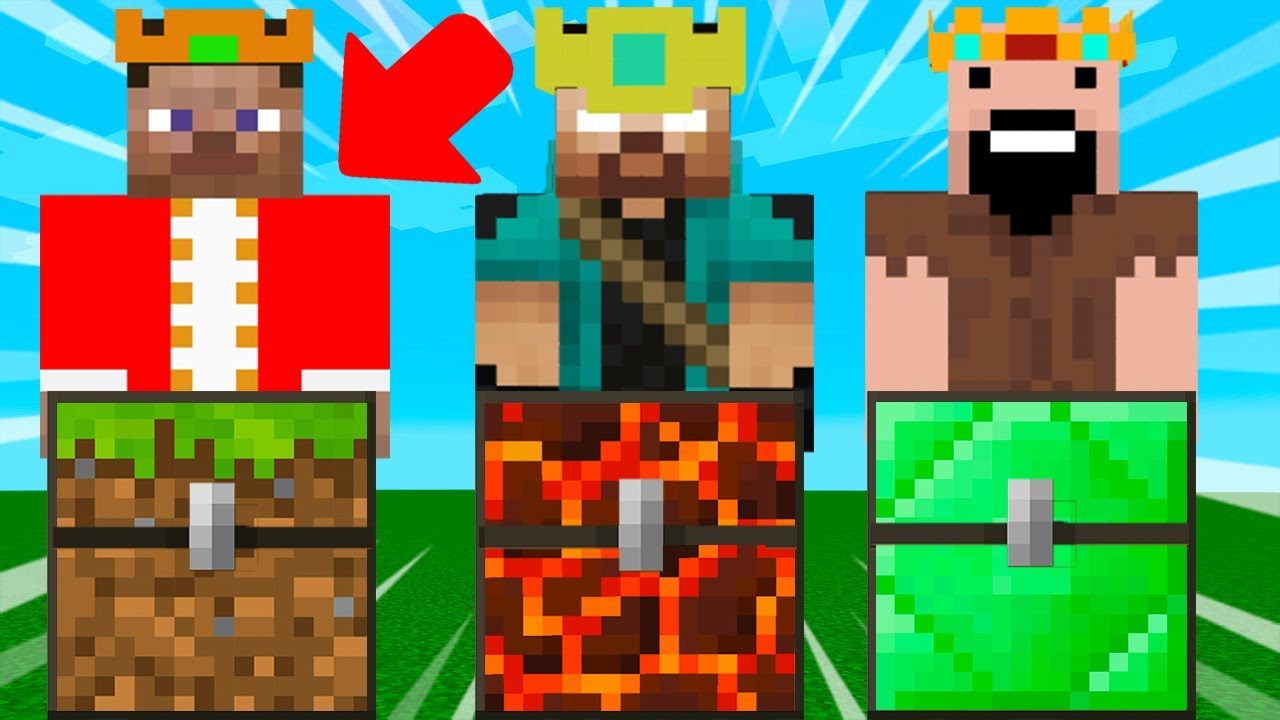KING NOOB VS KING HEROBRINE VS KING NOTCH IN MINECRAFT!