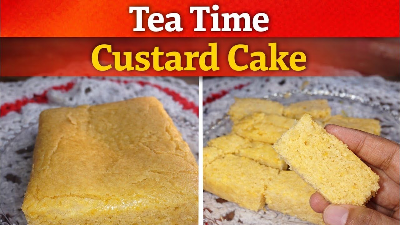 Tea Time Custard Cake | Simple Recipe. 😋 . ❌ NO fail recipe ❌ #viral #cake #recipe #fyp 