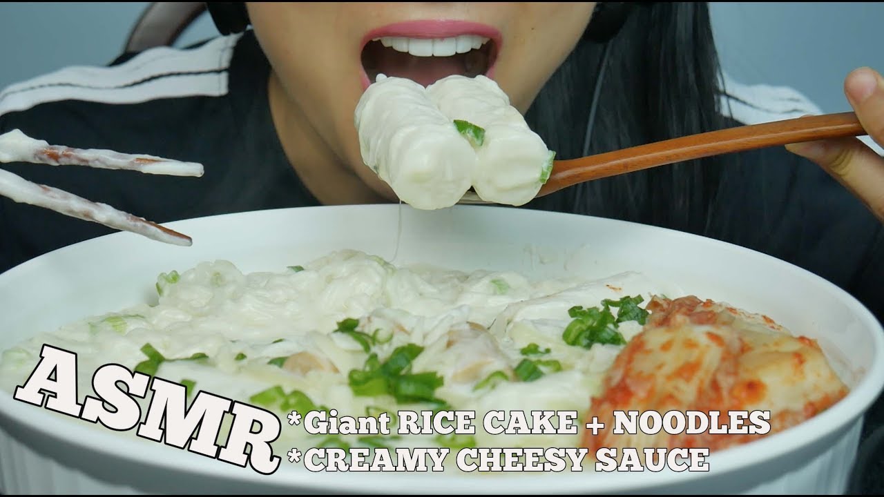 ASMR CREAMY WHITE CHEESE GIANT RICE CAKE (EATING SOUNDS) NO TALKING | SAS-ASMR