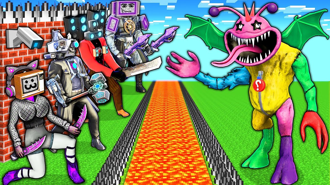 SURVIVAL BASE of SMILING CRITTERS SECRET MUTANT vs TV WOMAN & SKIBIDI TOILET in MINECRAFT animation