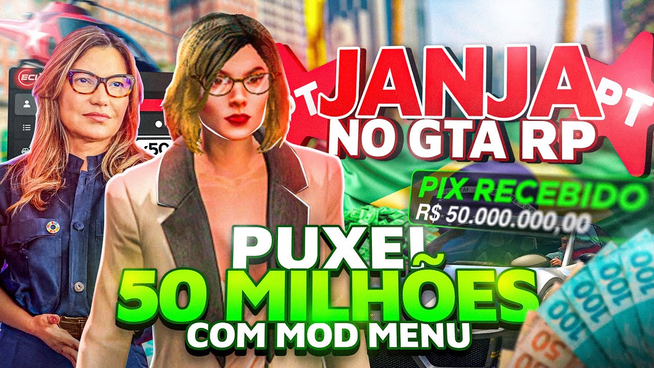 PUXEI 50 MILHÕES NO GTA RP/FIVEM DE PRIMEIRA DAMA USANDO MOD MENU - ECLYPSE MENU