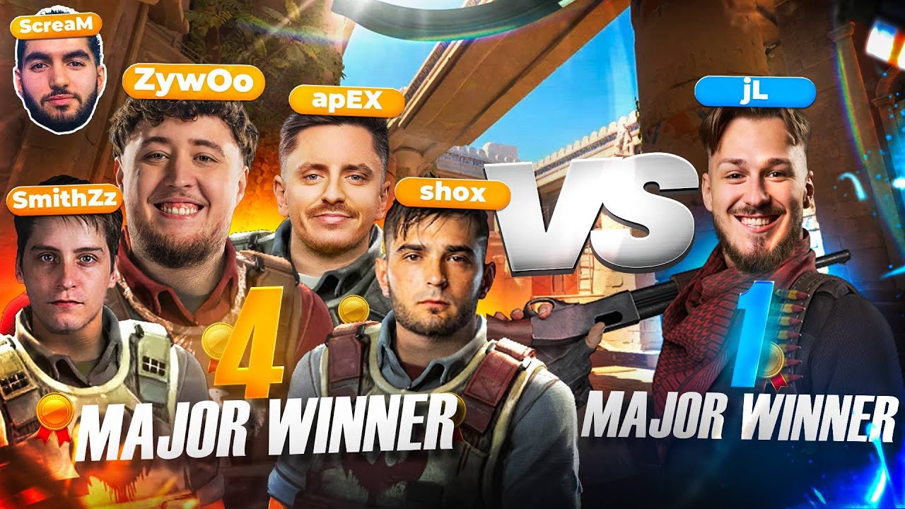 4 MAJOR WINNERS VS 1?!!  (Ft. apEX, ScreaM, shox, SmithZz)
