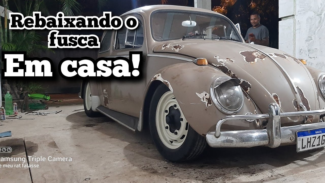 como rebaixar um fusca na garagem de casa! @semeuratfalasse