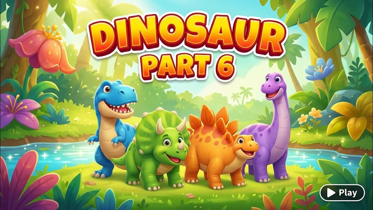 10 New Dinosaurs in Cartoon Style 🦕 | Learn Dinosaurs for Kids | Part 6
