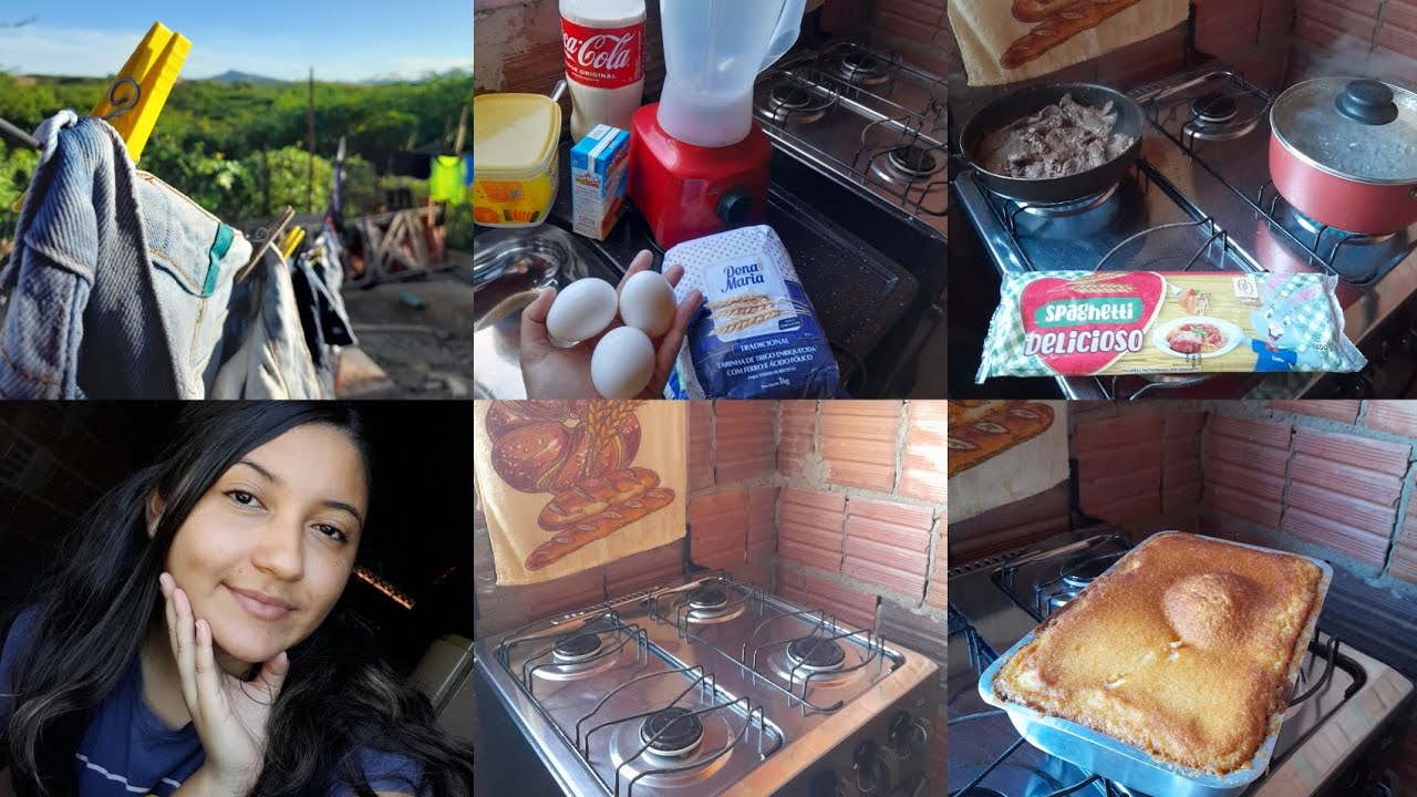 Rotina da tarde na casinha sem reboco ,fiz um delicioso bolo mole 🏠🌤 #rotina #donadecasablogueira