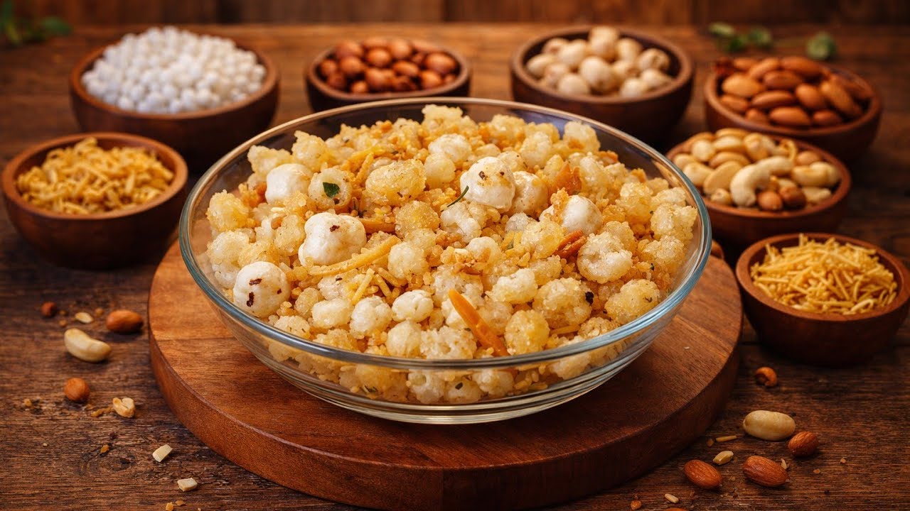 Vrat Namkeen Recipe | Crispy Fasting Snack | Sabudana Makhana Namkeen for Navratri #youtubeshorts
