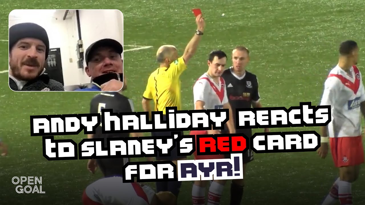 🔴😂 SLANEY'S RED CARD FOR AYR UNITED! Andy Halliday & Slaney Watch Back His Infamous Sending off!