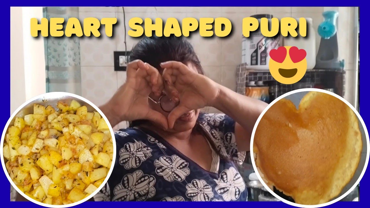 Heart shaped aaloo puri 😍🥰✨❤️