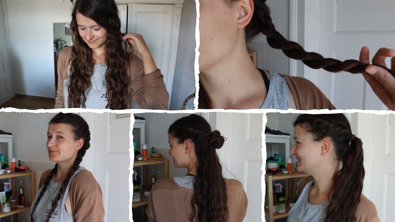 5 einfache Frisuren - eingedreht, ohne flechten + Locken ohne Hitze | French Rope Braid deutsch