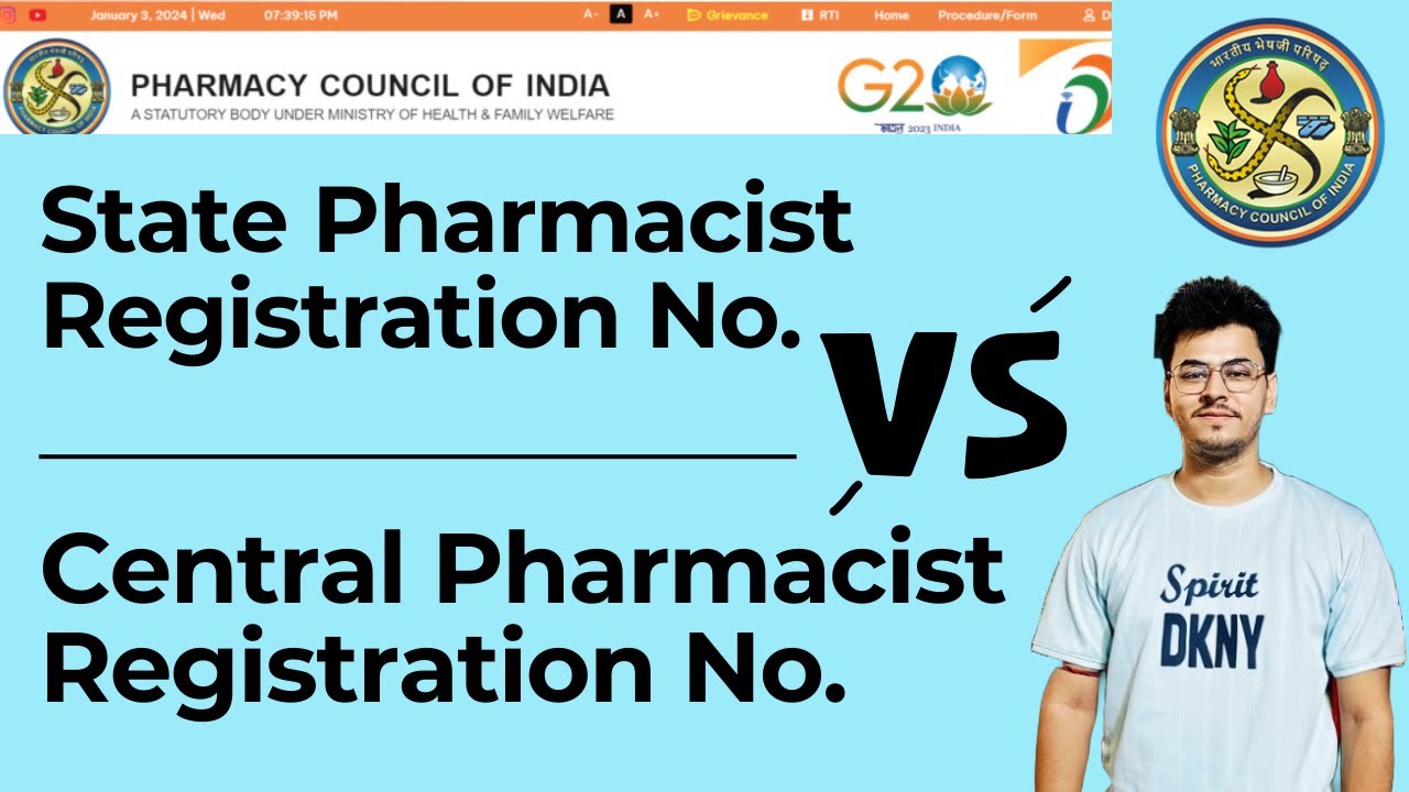 PCI New Notice For All Pharmacist | PCI Pharmacist registration | Central vs State Difference