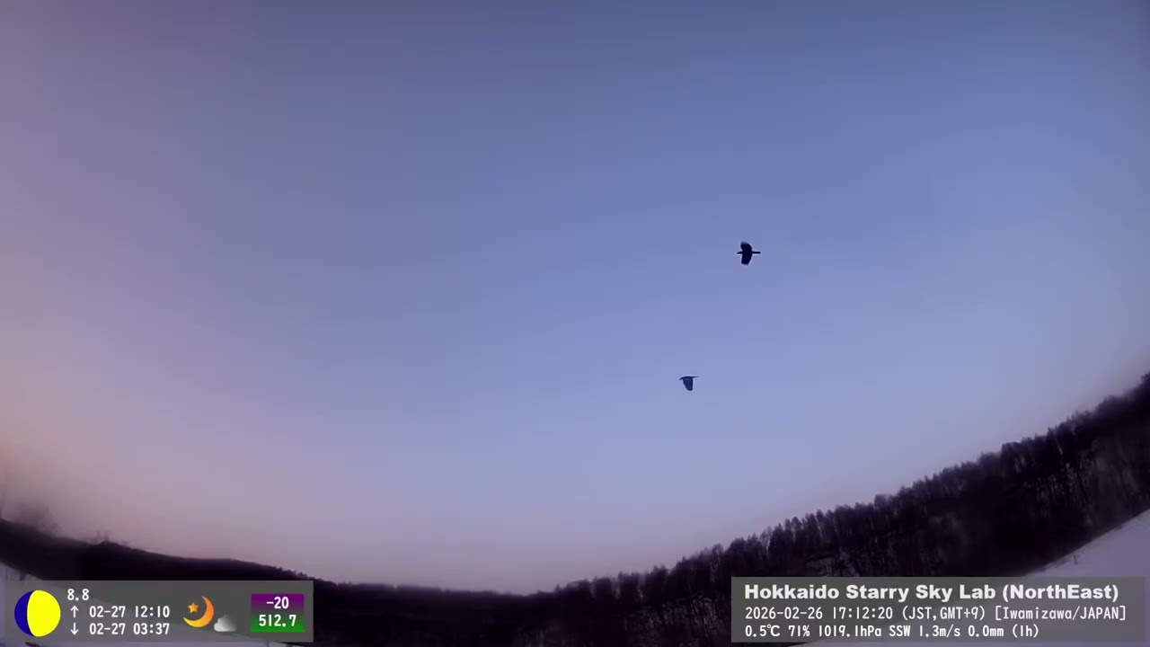 【2026/02/26-2】🌤️北海道の空｜リアルタイムの天気と星空（北東）｜Hokkaido Sky Weather & Stars