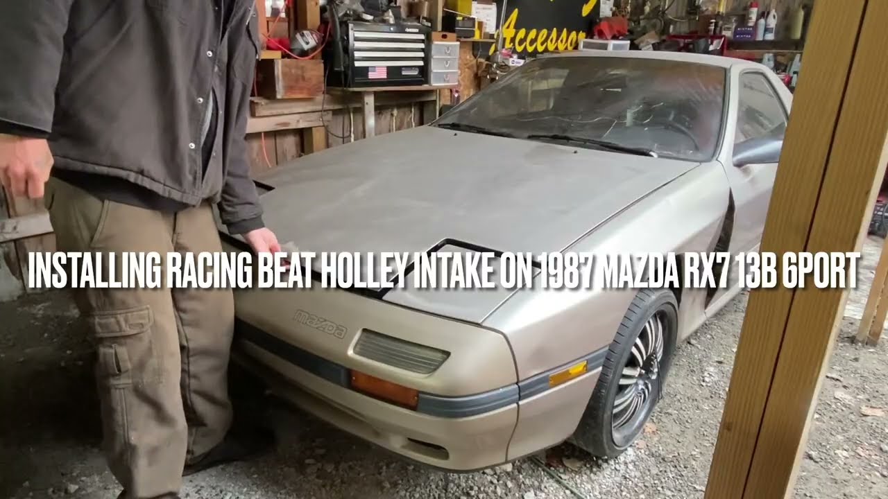 1987 MAZDA RX7 FC 13B RACING BEAT HOLLEY CARBURETOR INTAKE INSTALLATION 