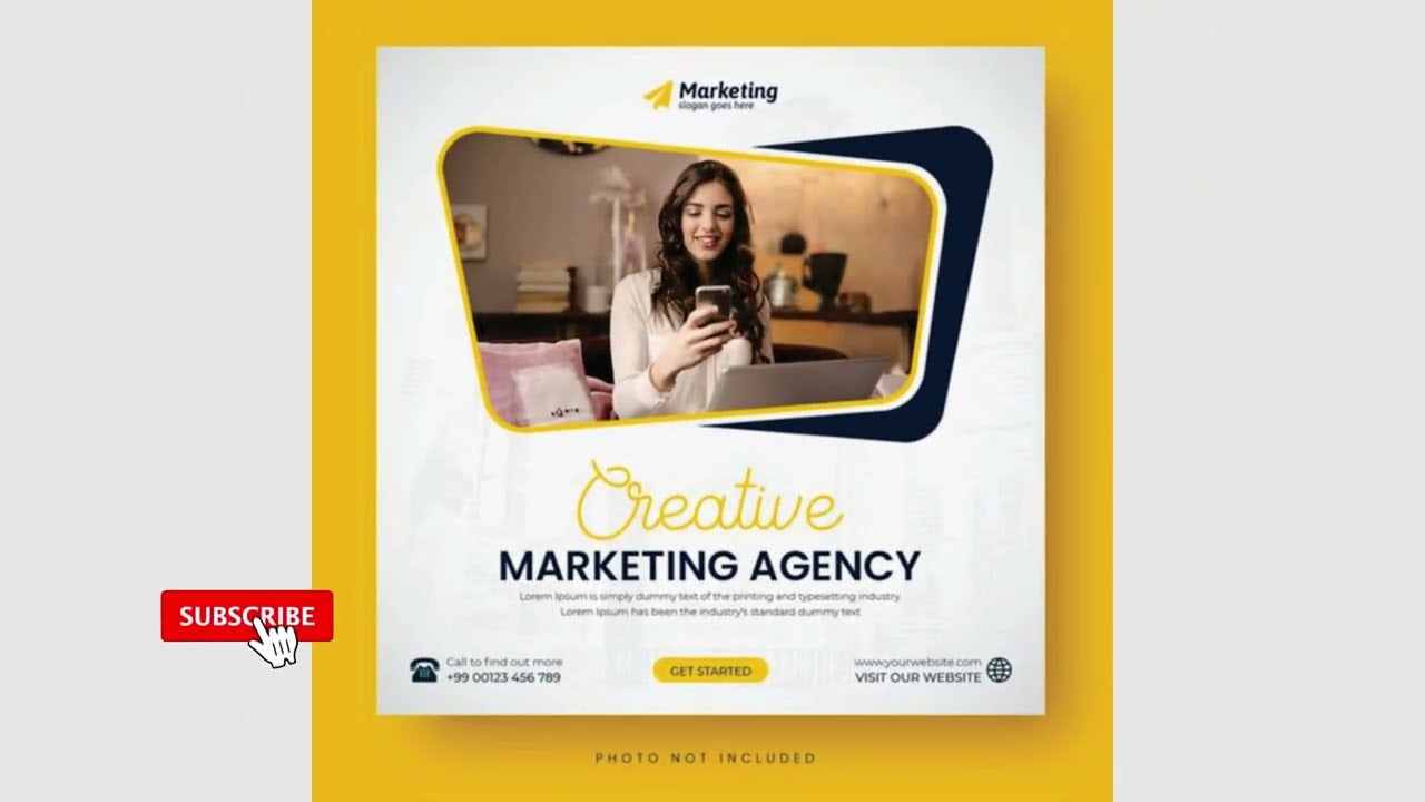 Digital marketing agency social media web banner square flyer template Designing with-Graphic place