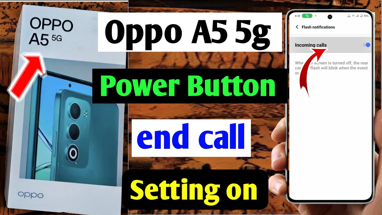 Oppo a5 5g power button end call | Oppo a5 power Button se call cut kaise kare