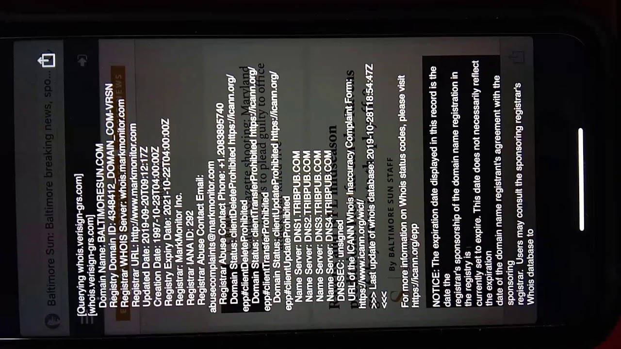 Baltimore Sun HTML hack Cybercrime FBI investigate 20191028 rerouted Servers illegal website CSS