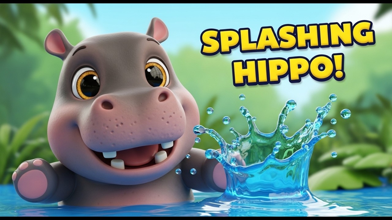 Happy Splashing Hippo 🦛💦 | Hippo Song for Kids | Animal Rhyme | ToonWhiz Kids