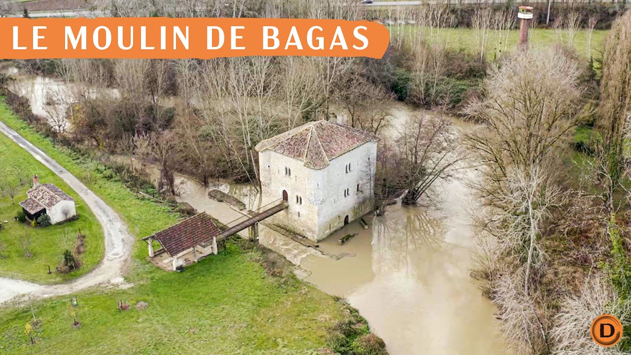 Moulin Fortifié de Bagas - Drone - Documentaire Aérien 4k - Aerial Footage 4k