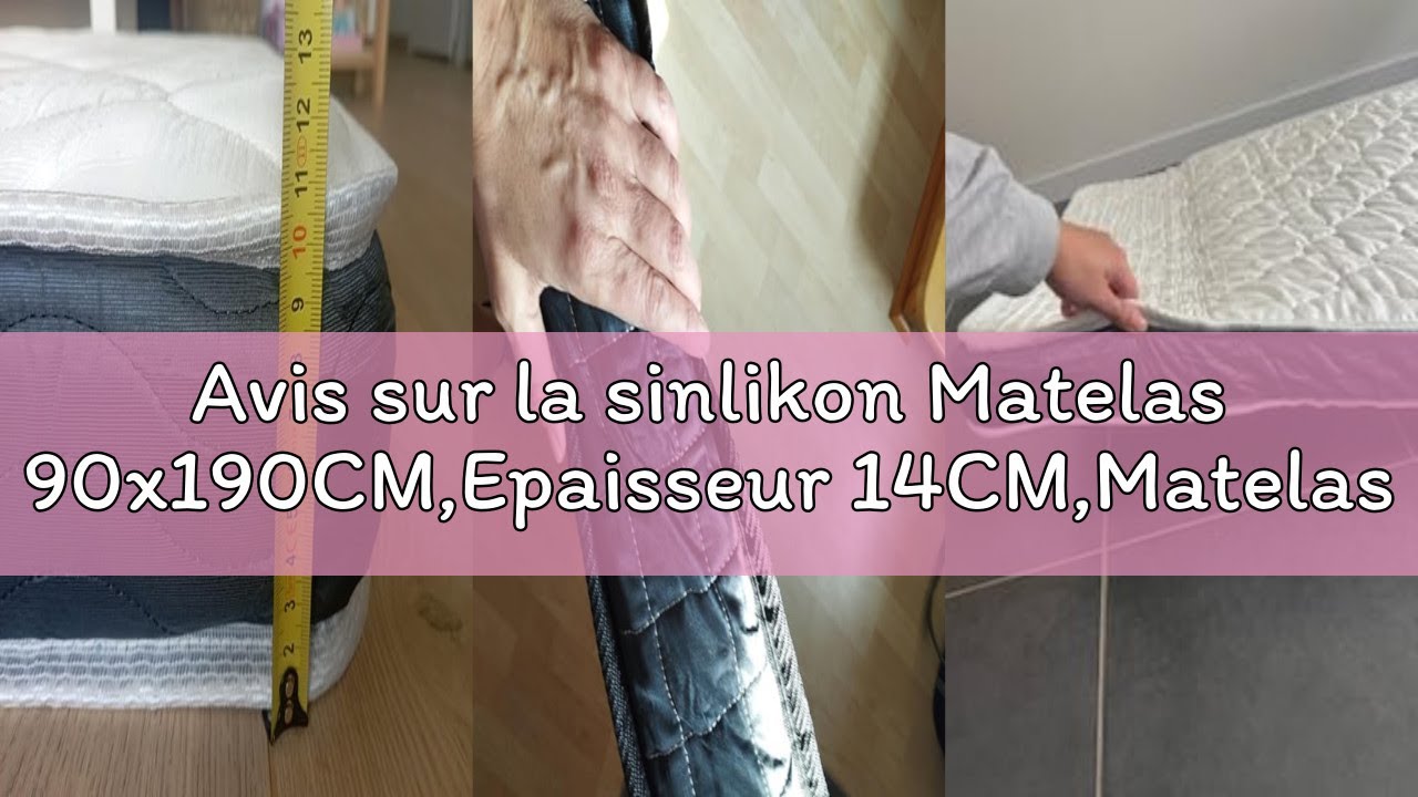 Avis sur la sinlikon Matelas 90x190CM,Epaisseur 14CM,Matelas Mousse 1 Personne,Moelleux et Respirant