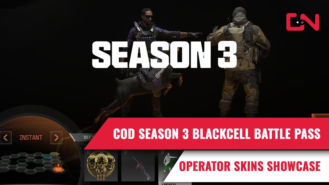 COD MW3 Season 3 BlackCell Battle Pass Operator Skins Showcase