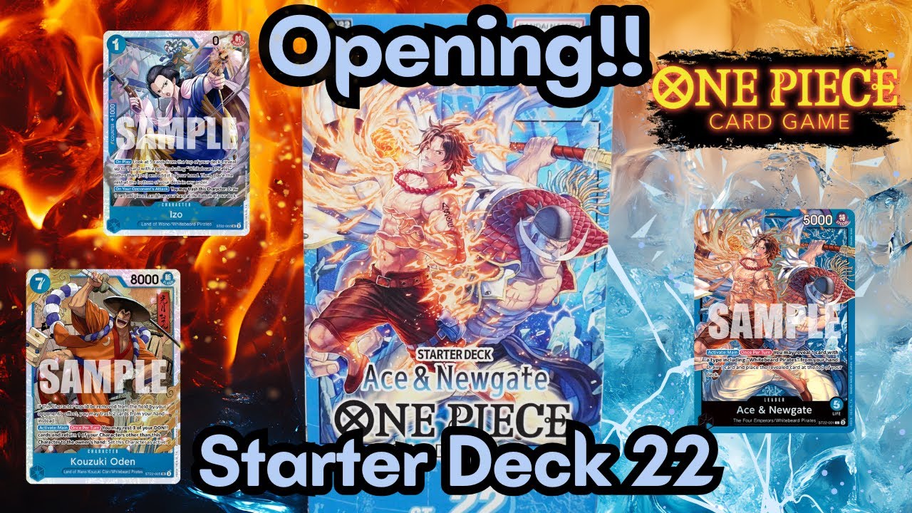 One Piece TCG ST-22 Ace & Newgate Blue Starter Deck Opening & Unboxing | One Piece Card Game