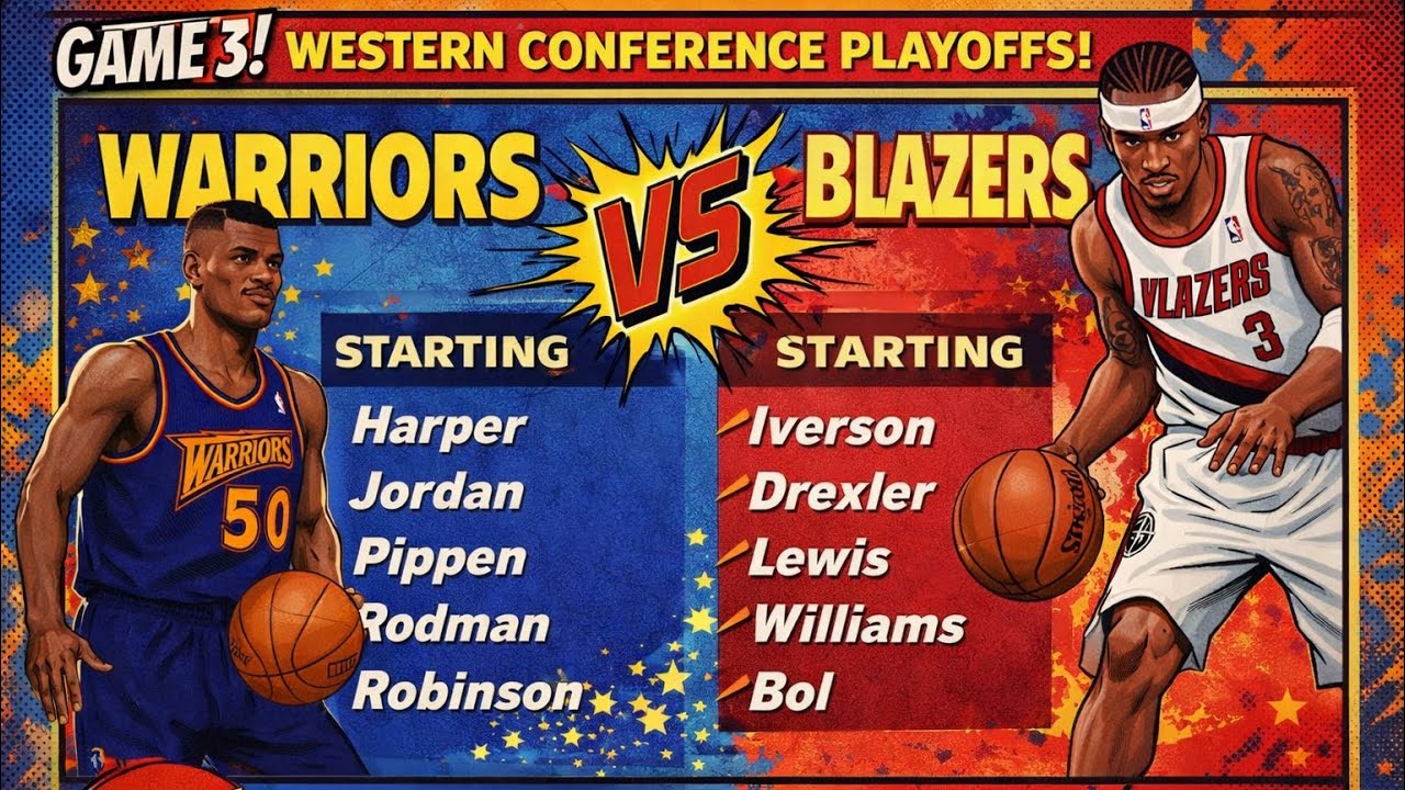 Jordan Era 1998 Playsoffs Jordan Warriors 2x🏆vs Blazers 