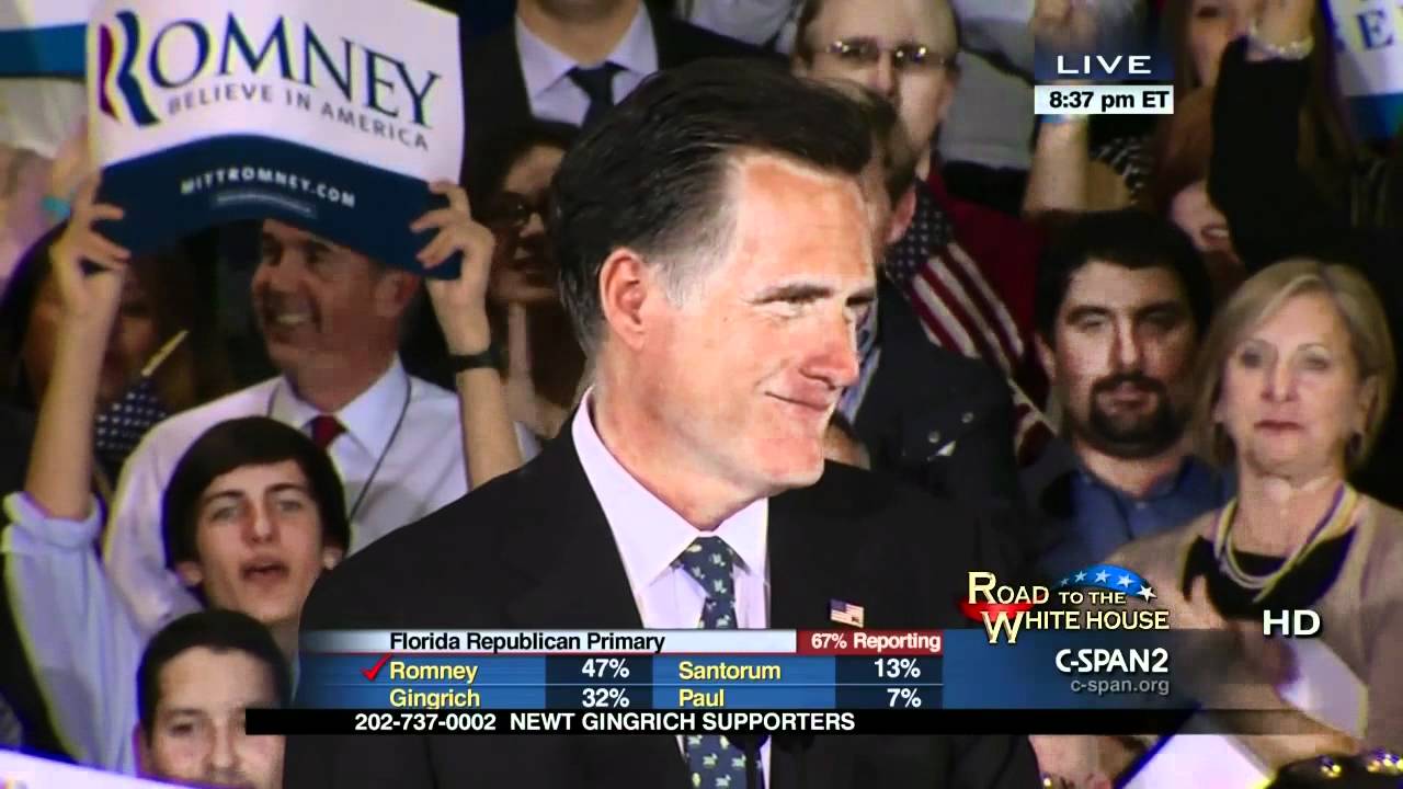 Mitt Romney Florida Republican Primary Victory Speech (C-SPAN)