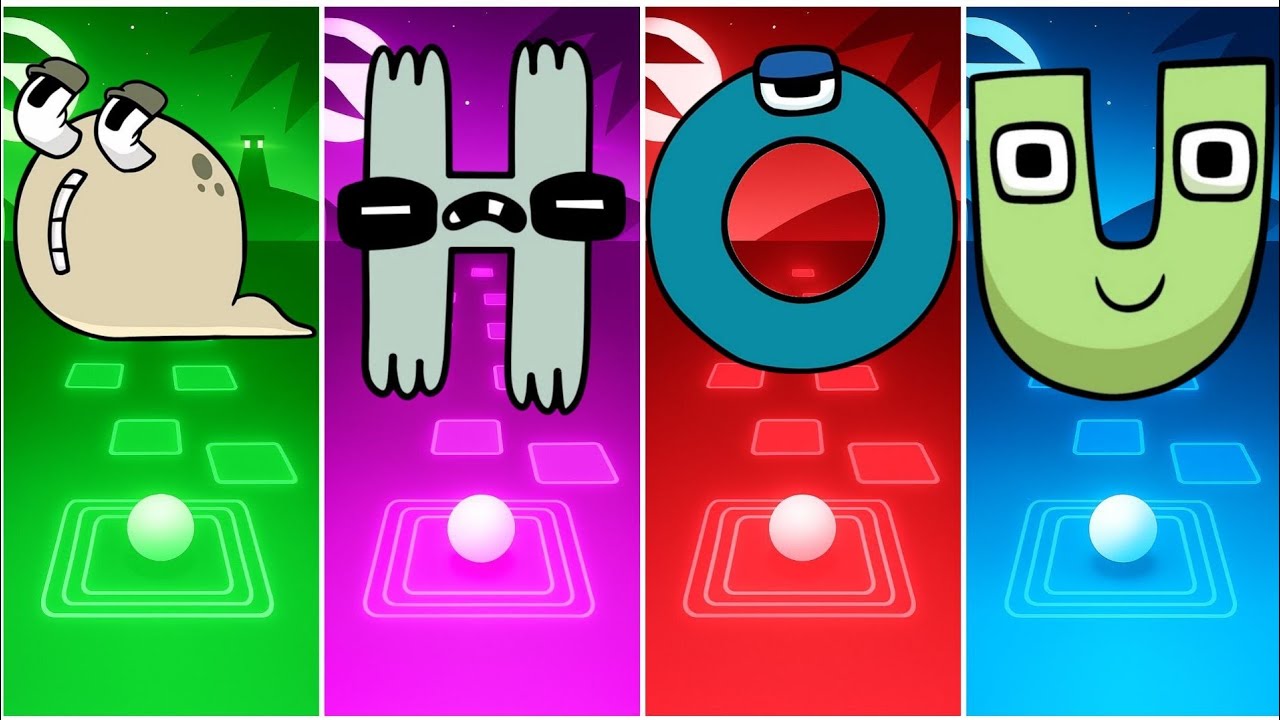 ALPHABET LORE Q 🟢 🆚 H 🟣 🆚 O 🔴 🆚 U 🔵 – TILES HOP 🔥🎶