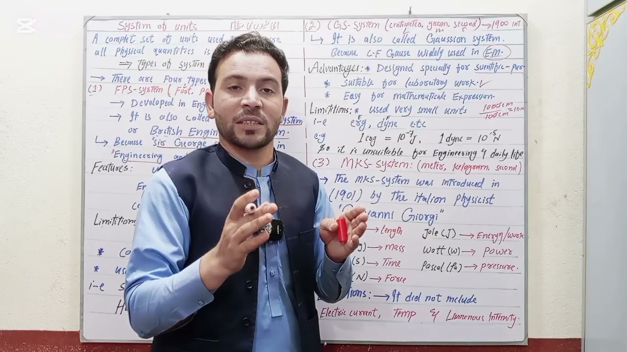 (SI) International System of Units|FPS System|CGS System|MKS System|in Pashto language!!