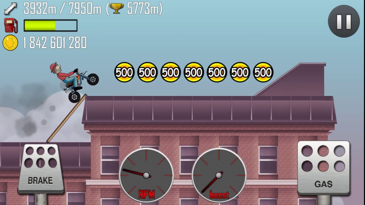 Hill Climb Racing: Minibike on Rooftops 6259m
