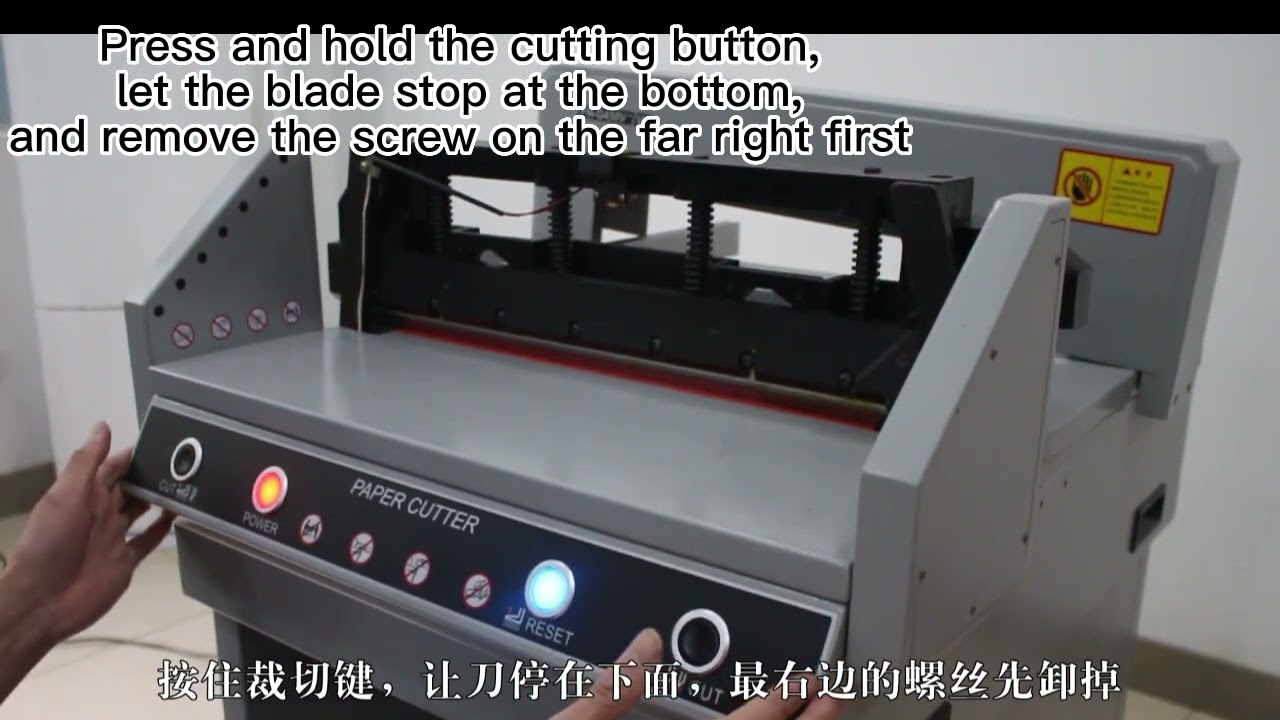 G450VS+ electric paper cutter knife change method