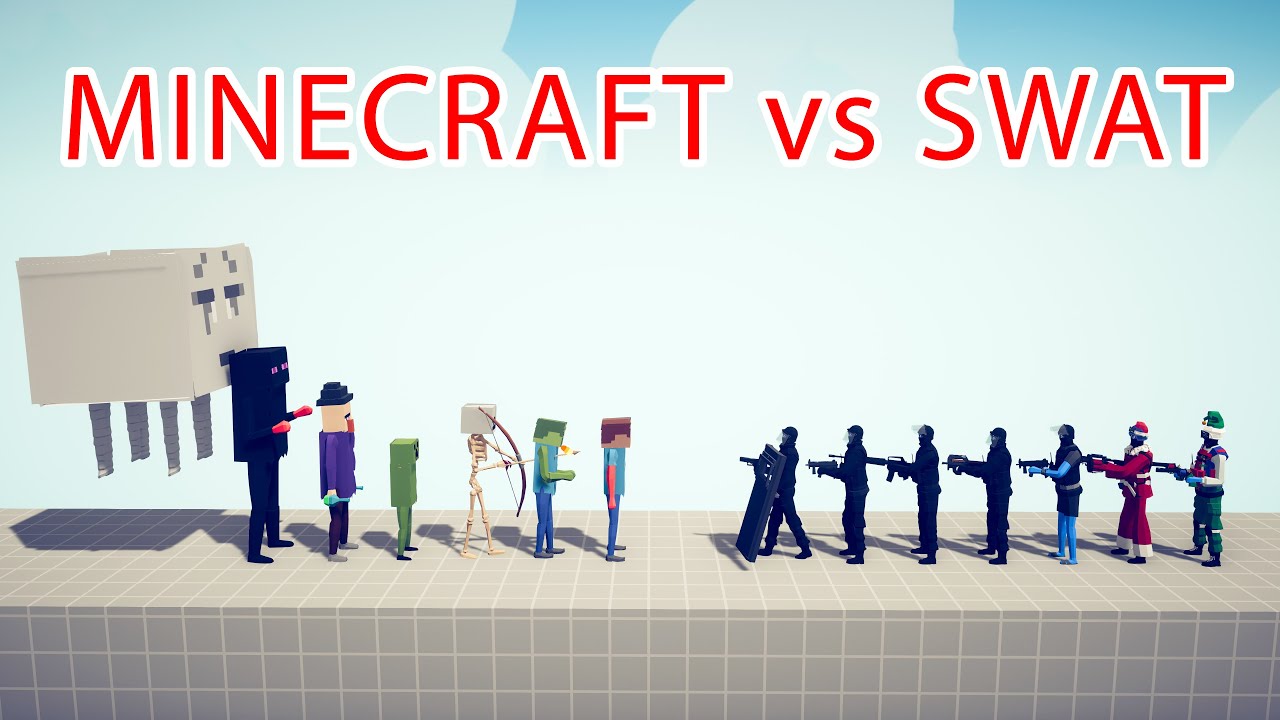 MINECRAFT Team vs SWAT Team - Totally Accurate Battle Simulator TABS