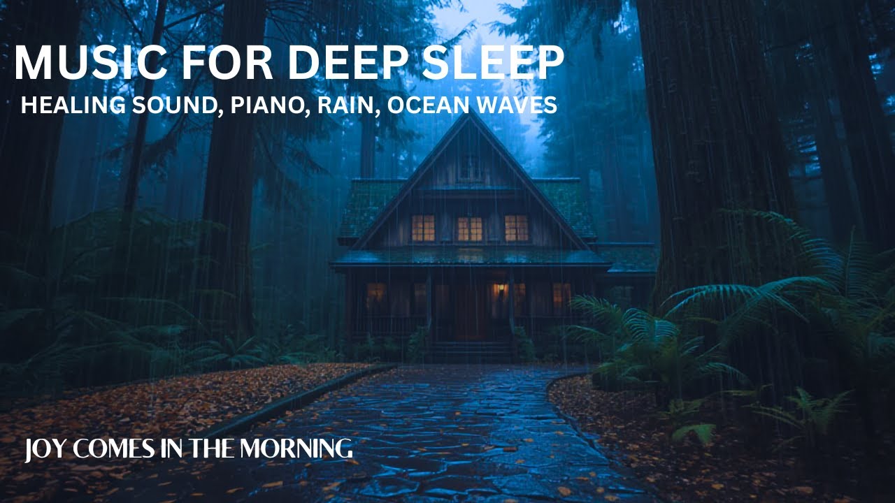 Deep Sleep Rainy Piano Music – Peaceful Deep Sleep In Minutes ( 8 Hours )