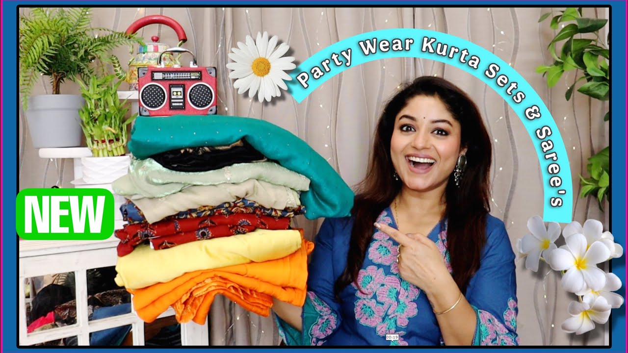 Amazon kurta pants set haul Party special lehenga & saree #haul  shop with @mitravaishali 