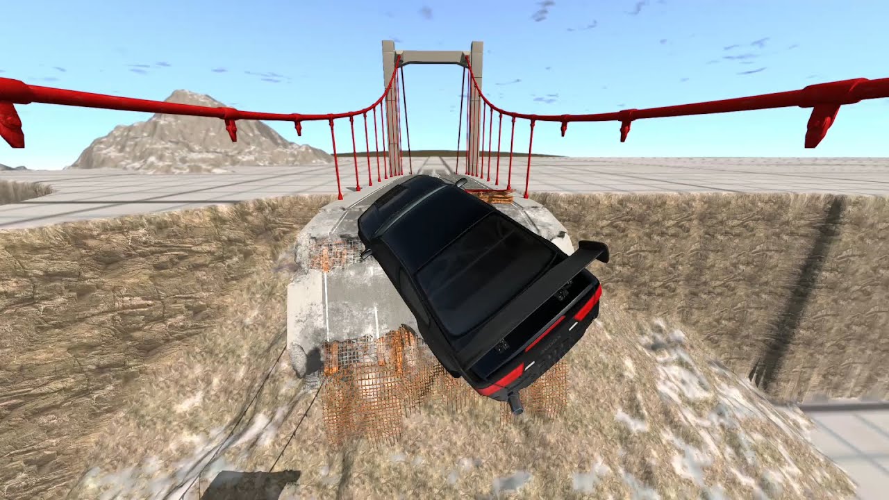 20幾輛汽車高速飛躍斷橋 | BeamNG Drive車禍模擬器