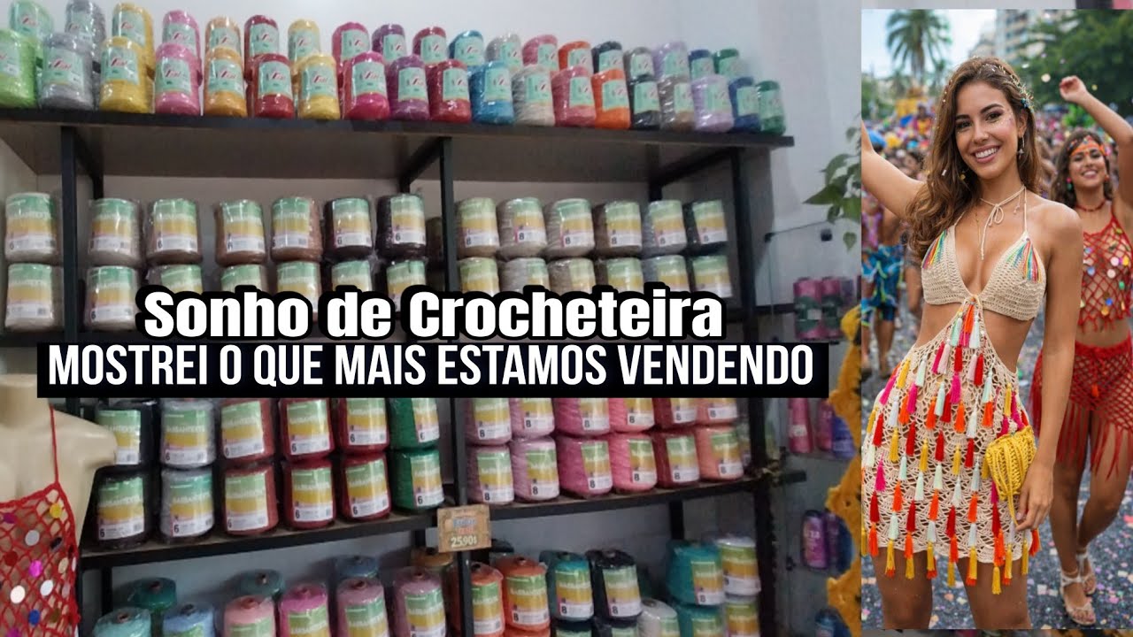 A LOJA  FICOU MUITO COLORIDA🩷💜ESTÁ SENDO UM SUCESSO OS CROPPED DE CROCHÊ👙 #carnaval2026 