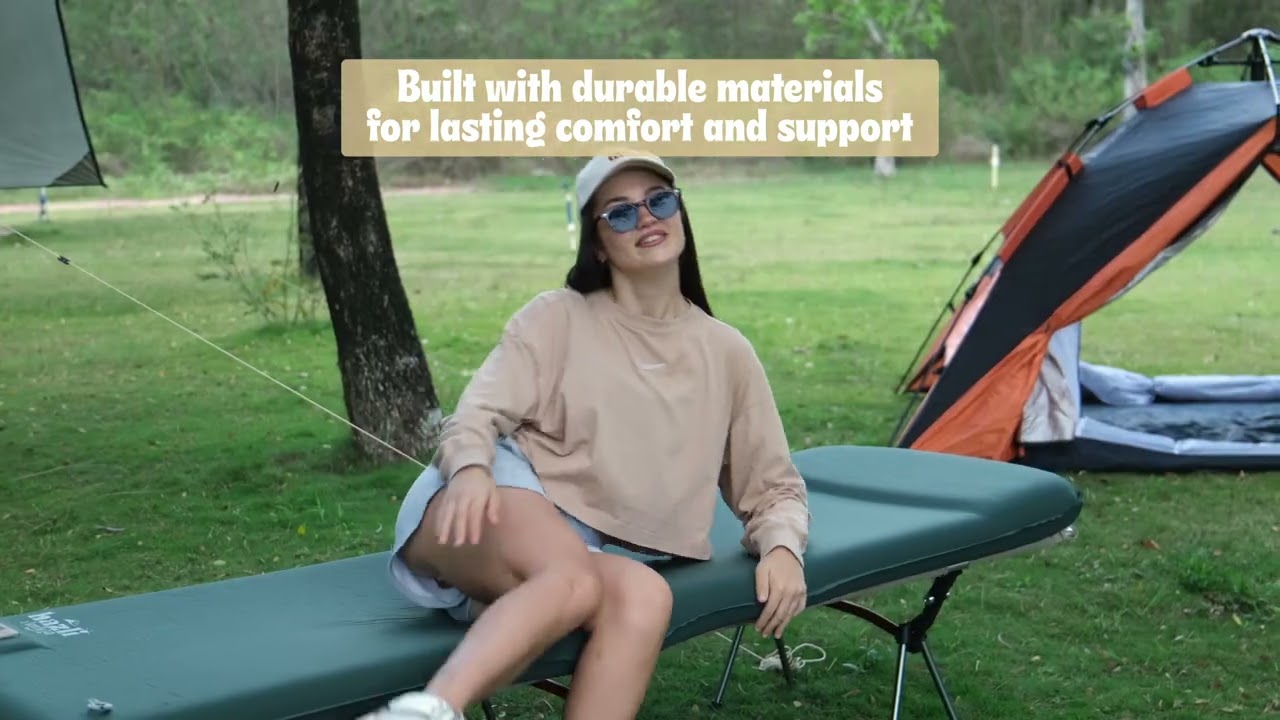 Self-inflating camping mattress lifestyle product video in china