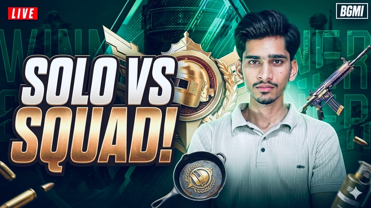 SOLO VS SQUAD GAMEPLAY  | SHUN IS LIVE | BGMI LIVE 🔴
