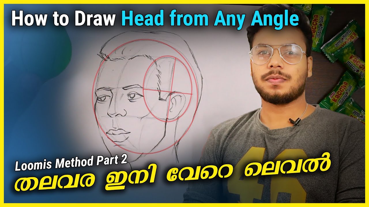 How to Draw the Head from Any Angle | Loomis Method | മലയാളം Art | Artist Sachin