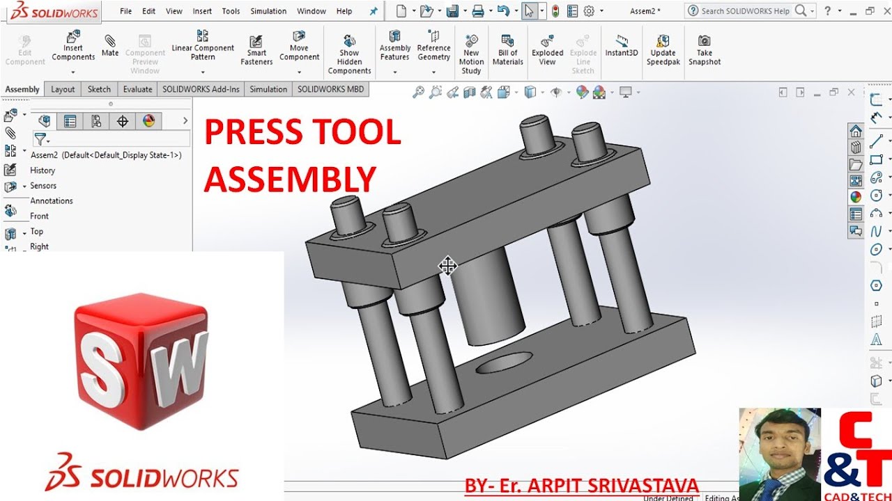 Press tool assembly in solidwork.