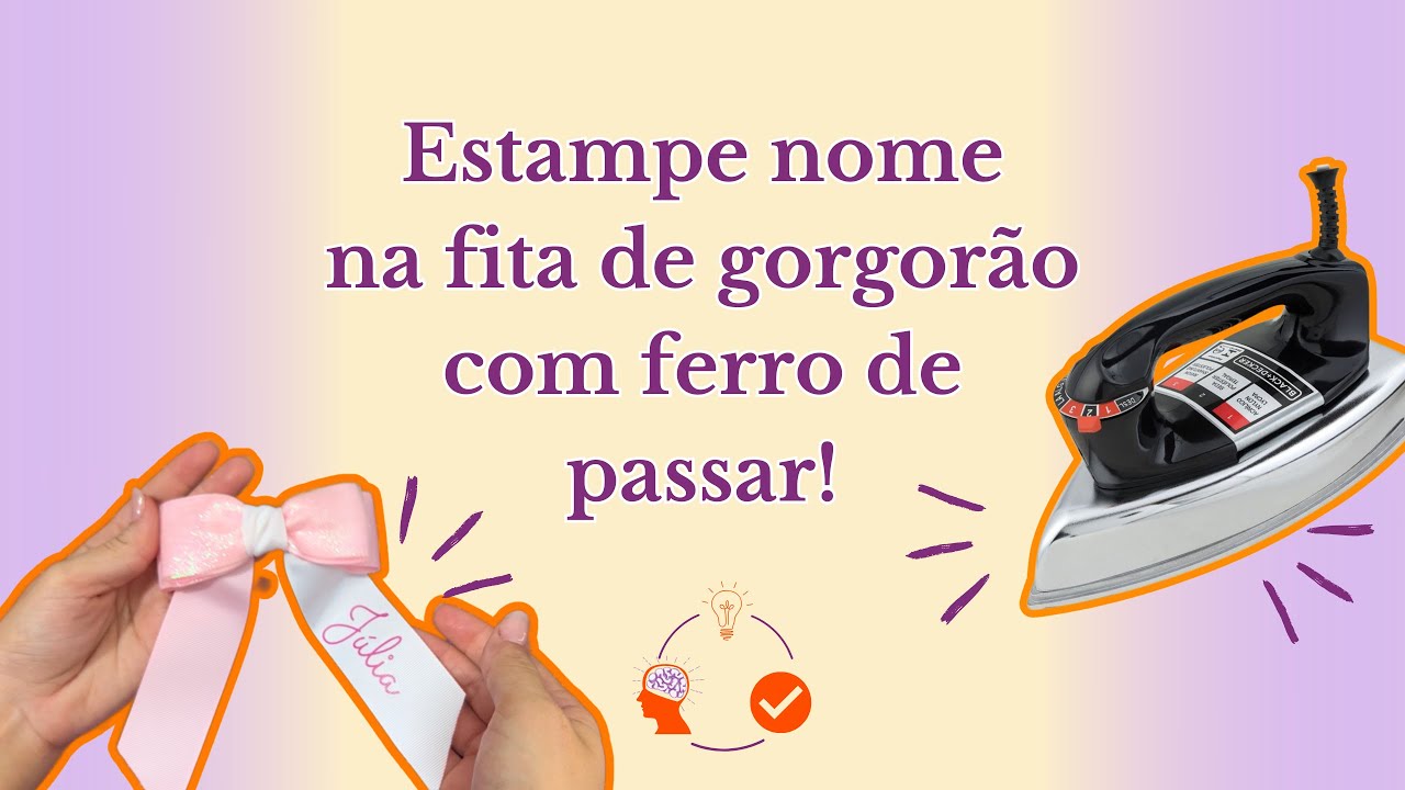 Como estampar nome e imagens na fita com ferro de passar! Opção de laço personalizado!