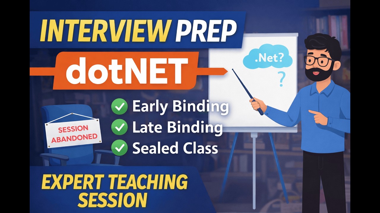 C# / .NET Interview Questions | Session, Early Binding, Late Binding & Sealed Class Explained