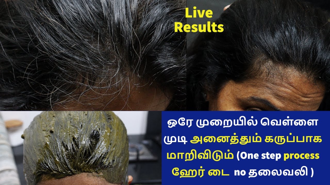 ஒரே முறையில் வெள்ளை முடி  கருப்பாக மாறிவிடும்One step process natural hair dye tension free #hairdye