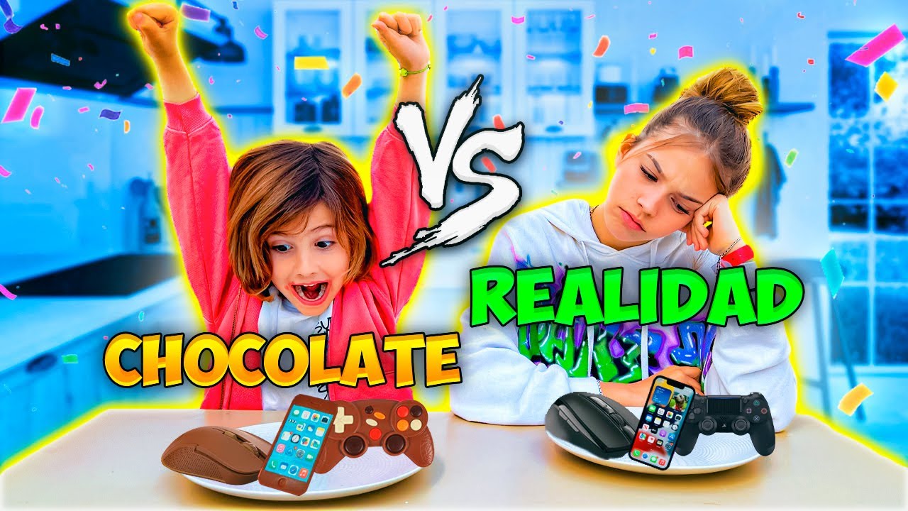 CHOCOLATE vs REAL CON MI HERMANO Food Challenge / El mundo de Indy