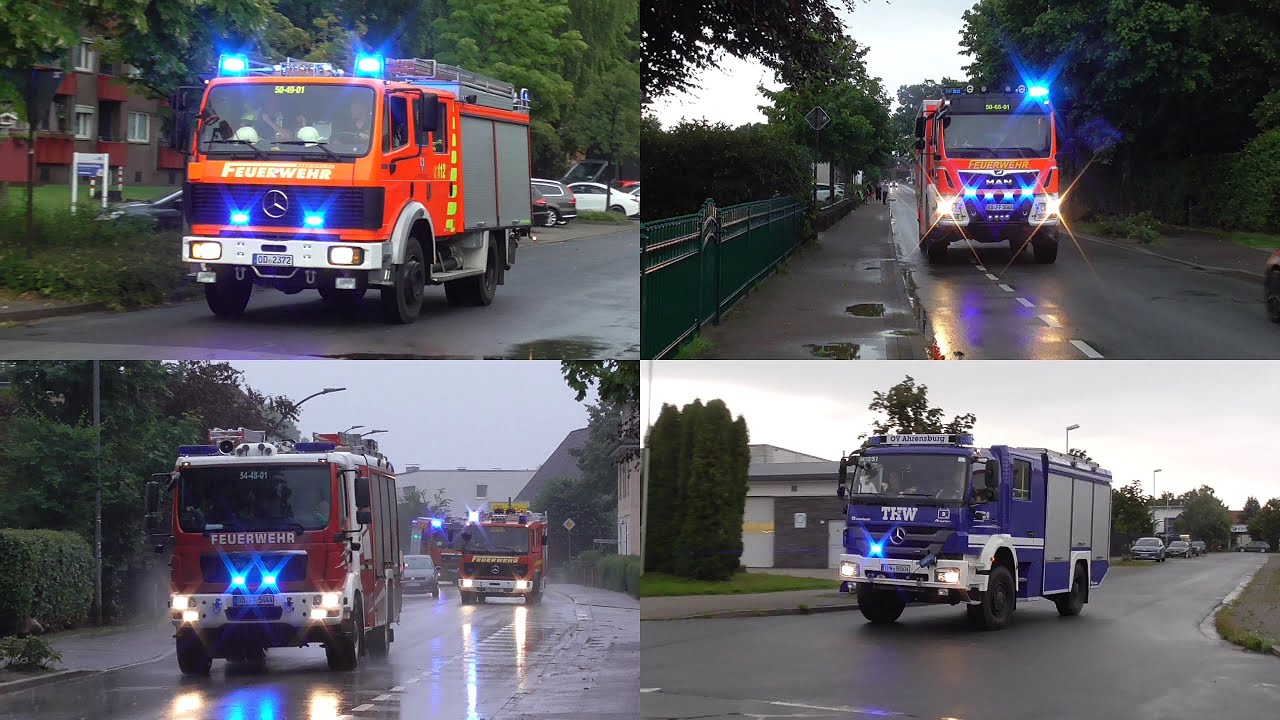 [Starkes Unwetter fordert über 170 Einsatzkräfte] Großalarm in Bargteheide | THW im Einsatz