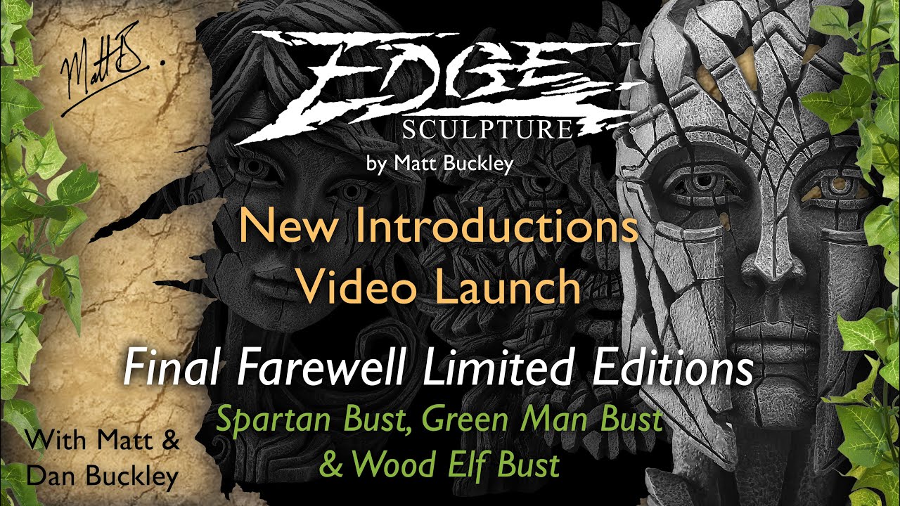 Edge Sculpture 2022 New Limited Editions Presentation - Spartan Bust, Green Man Bust & Wood Elf Bust