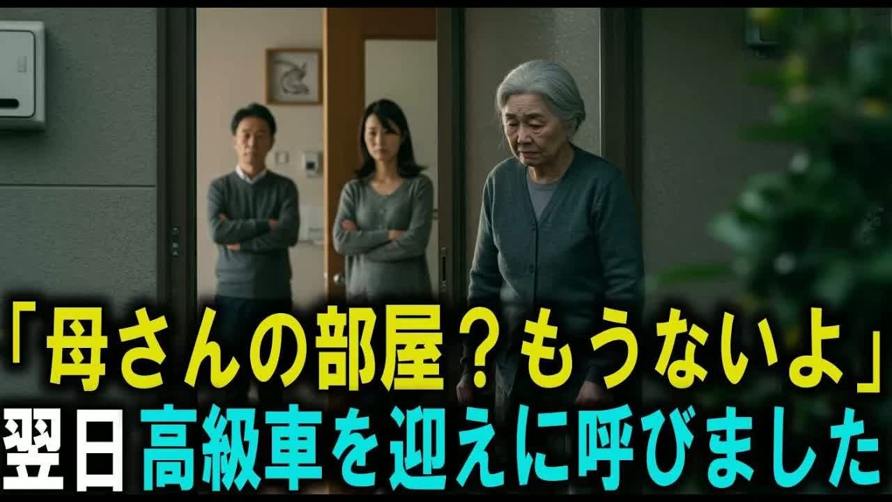 「母さんの部屋？もうないよ」入院中に義両親を家に呼ぶ息子。その翌日、高級車が迎えに来て家を出ました
